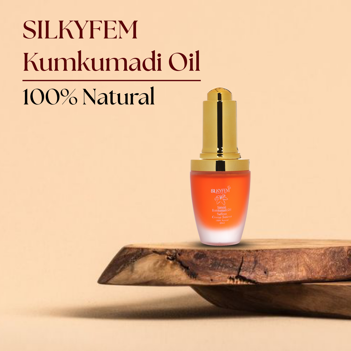 Silkyfem Kumkumadi oil for face| 15% Saffron, Vitamin C & B Complex | Glowing face, Fades Pigmentation, Dark Spots & Acne | Anti-Aging | 100% Ayurvedic Kumkumadi tailam face oil | 20ml