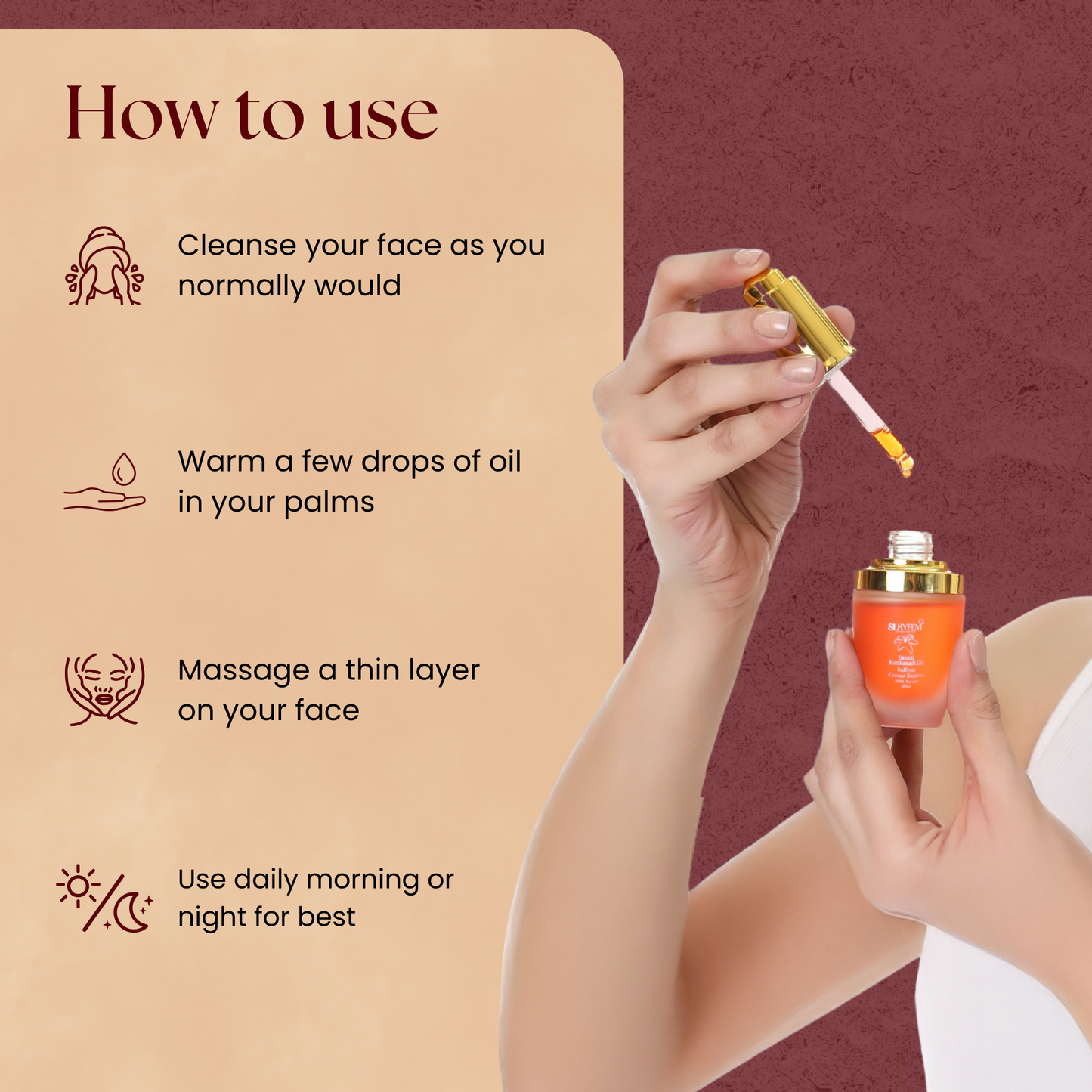 Silkyfem Kumkumadi oil for face| 15% Saffron, Vitamin C & B Complex | Glowing face, Fades Pigmentation, Dark Spots & Acne | Anti-Aging | 100% Ayurvedic Kumkumadi tailam face oil | 20ml
