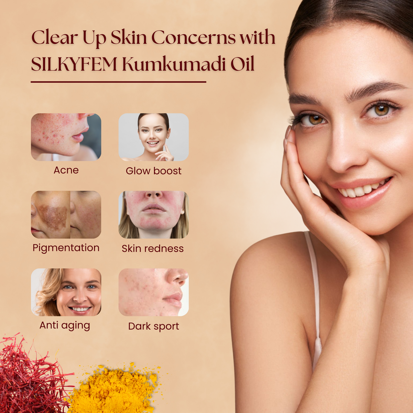 Silkyfem Kumkumadi oil for face| 15% Saffron, Vitamin C & B Complex | Glowing face, Fades Pigmentation, Dark Spots & Acne | Anti-Aging | 100% Ayurvedic Kumkumadi tailam face oil | 20ml