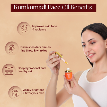 Silkyfem Kumkumadi oil for face| 15% Saffron, Vitamin C & B Complex | Glowing face, Fades Pigmentation, Dark Spots & Acne | Anti-Aging | 100% Ayurvedic Kumkumadi tailam face oil | 20ml