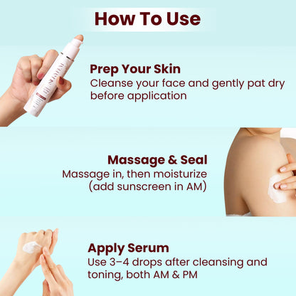 SILKYFEM Luminous Rice Water Serum with 5% Niacinamide, Hyaluronic Acid & Alpha Arbutin for Glassy skin Glowing, Fades Blemishes & Pigmentation | Serum for Oily, Acne Prone, Dry Combination Skin| 50ml